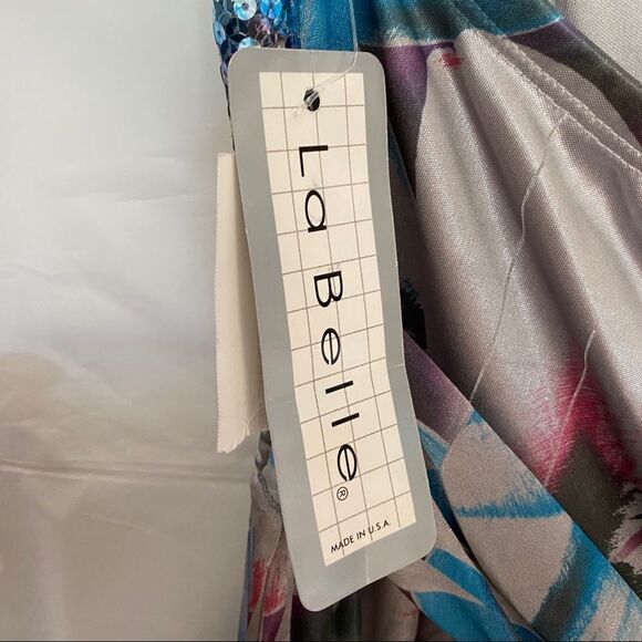 LA BELLE Womens Multicolored Silky Sequin Formal - Picture 7 of 11